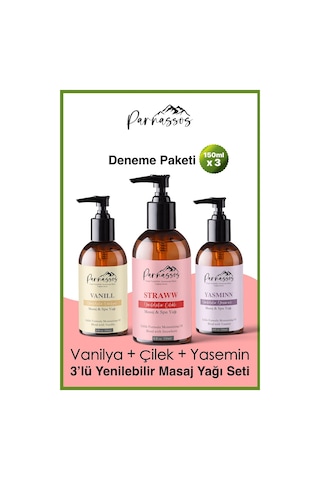 Parnassos Doğal Çilek, Yasemin Özlü ve Vanilya Aromaterapi Masaj
