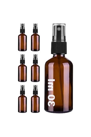 Spreyli Amber Cam Şişe, Sızdırmaz Kapaklı, 30 Ml, 6 Adet 01