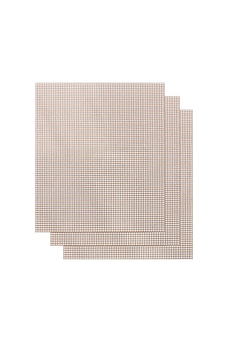 Moveevo 3'lü Kahverengi Ptfe Izgara Matı - Yağsız, Temizlenmesi Kolay, Tekrarlı Kullanım, Isı Dayanıklı Cam Fiber Ağı Çok Renkli