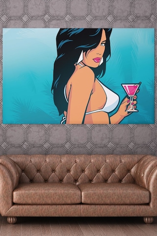 Vice City Oyun Kadın Kanvas Tablo