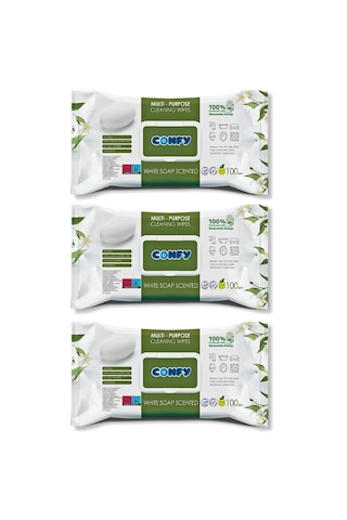 Confy Yüzey Temizlik Havlusu Beyaz Sabun Kokulu 100x3