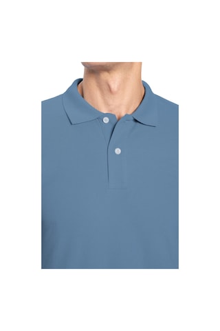 Tudors Erkek Slim Fit Dar Kesim Pamuklu Yumuşak Dokulu Serin Tutan Kumaş Düz Pike Mavi Polo Yaka Tişört-33698 Mavi