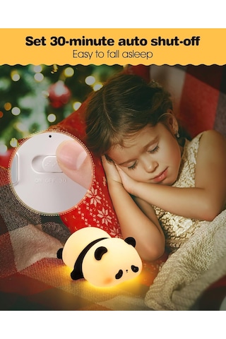 Sevimli Panda Gece Lambası Hediye Kutulu Çocuklar İçin, Led Yumuşacık Silikon Hayvan Lambası, 3 Seviyeli Kısılabilir Çocuk Odası Işığı, Bebek Masası Dekoru, Paskalya Hediyeleri, Erkek Ve Kız Diğer