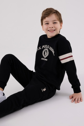 U.S. Polo Assn. Lisanslı Erkek Çocuk Alt Üst 2 Parça Eşofman Takımı Us2201 Siyah