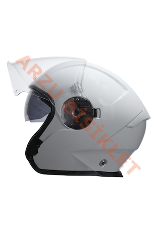 Beon- Çenesiz Vizörlü Yazlık Kask B203 Beyaz Xl Beyaz