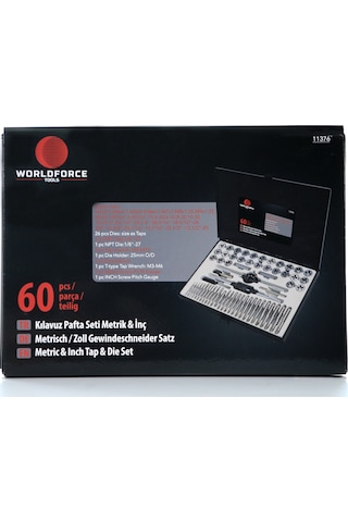 Worldforce 60 Parça Pafta Kılavuz Seti S2 Çelik Profesyonel N11.1200