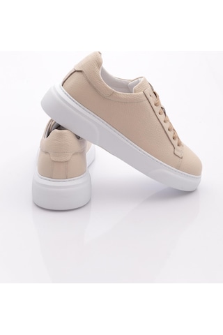 Dgn Leo Erkek Sneakers Ayakkabi Bej Floater Beyaz