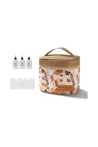 Mufunye 7 Parça Kamp Mutfak Şase Seti: 3 Plastik Şişe + 4 Cam Kavanoz, Oxford Kumaş Taşıma Çantası - Sarı Sarı