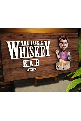 Bk Gift Kişiye Özel Karikatürlü Kabartma Tasarım Ceviz Ahşap Bar Tabelası, Home Bar Tabela, Rustik Ev Dekorasyonu, Duvar Dekoru-10