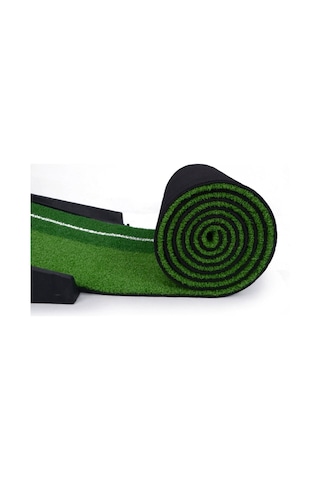 Mini Golf Antrenman Sahası Ahşap Golf Egzersiz Matı Çim Golf Matı 3 Adet Top Ve Golf Sopası Hediye Yeşil