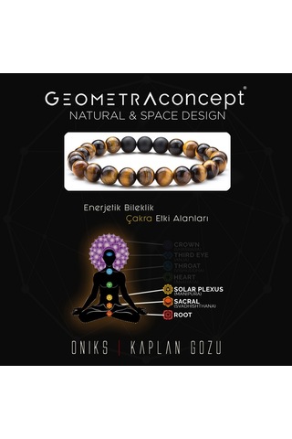 Geometra Concept Kaplan Gözü Oniks Ruh Eşi Doğaltaş Bileklik Çok Renkli