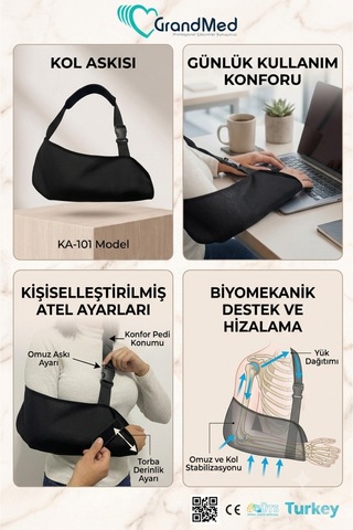 Kol Askısı Ortopedik Omuz Ve Dirsek Sabitleyici Neopren Kolay Kullanım Bedensiz Ayarlanabilir Tasarım