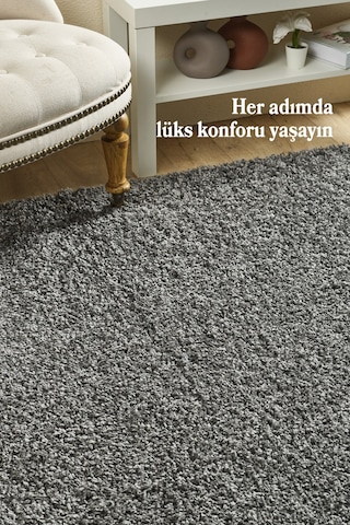 Modern Desensiz Gri Halı Salon Halısı Oturma Odası Halısı Çocuk Halısı Yumuşak Halı Yuvarlak Gri