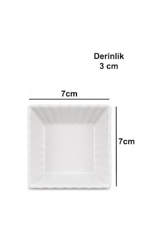 Mini Kare Kahvaltılık Kase 6'li Set 7x7 Cm Porselen Çerezlik Sosluk Sunum Kasesi Çok Renkli