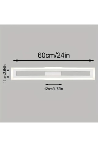 Fastbuy Beyaz 60.96 Cm 3000k Led Banyo Ayna Üstü Işıklık, Modern Vanity Aydınlatma Beyaz