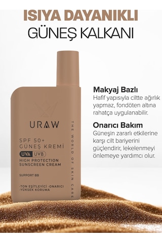 Uraw Support BB Koruyucu Yüz Güneş Kremi SPF50+ 50 ML