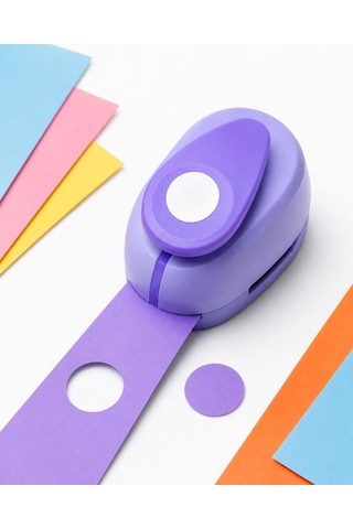 Ofisinn Şekilli Büyük Boy Delgeç/şekilgeç 3.8 Cm Yuvarlak Mor