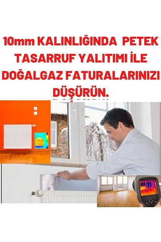 Reelfoam Kalorifer Petek Arkası Isı Yalıtım Levhası Radyatör Arkası Isı Koruyucu Plaka 10 Mm 2 Adet