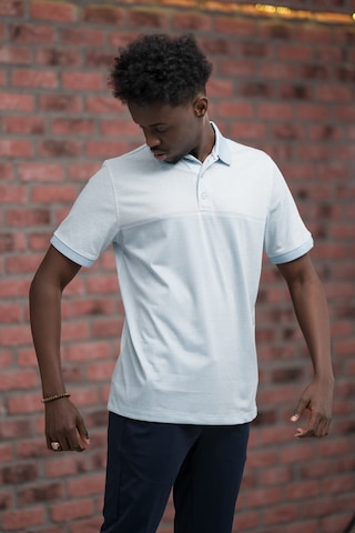 Advante Regular Fit Likralı Pano Desenli Polo Yaka T-shirt Buz Mavisi