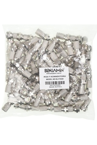F Konnektör Rg6 Geniş Standart A Sınıf Benjamin Bj-f2020 100 Adet