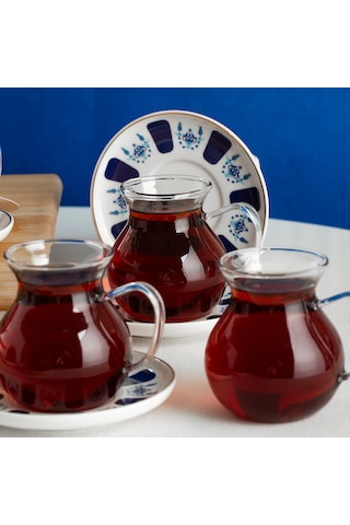 Perotti 17903 Laleli 12 Parça 6 Kişilik Çay Seti 210 Ml Renkli