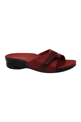 Ceyo Flora Kırmızı Ortapedik Bayan Terlik & Sandalet
