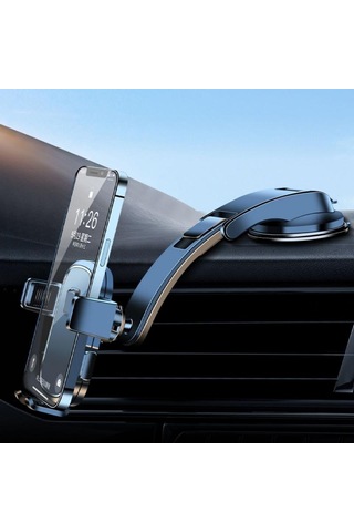 Seametal Araç Telefonu Tutucu Araç Montaj Tutucu Vantuz 360 Cep Telefonu Desteği İçin Ayarlanabilir Stand