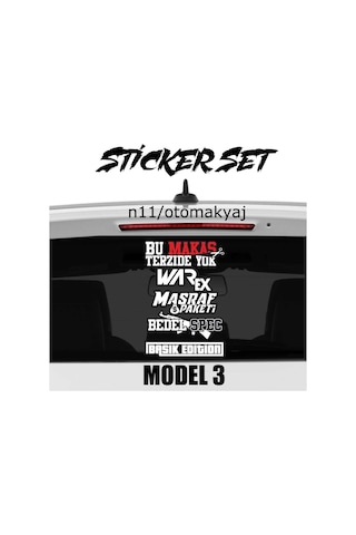 Araba Arka Cam Yazısı Sticker Komik Hırçın Ukala Çeşitli