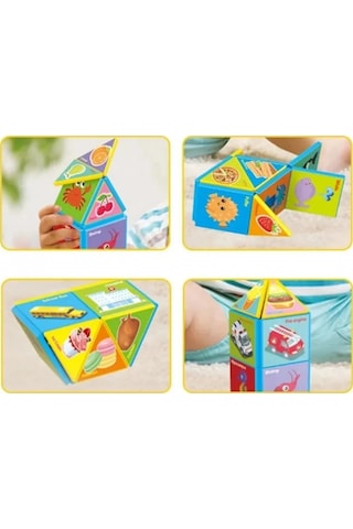 Eğitici Manyetik Bloklar 18 Parça - Mıknatıslı Zeka Küpleri - Montessori Bebek Yapboz Puzzle Seti