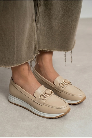 Giamgia Store Kadın Bej Ortopedik Loafer Günlük Loafer Ayakkabı-2334