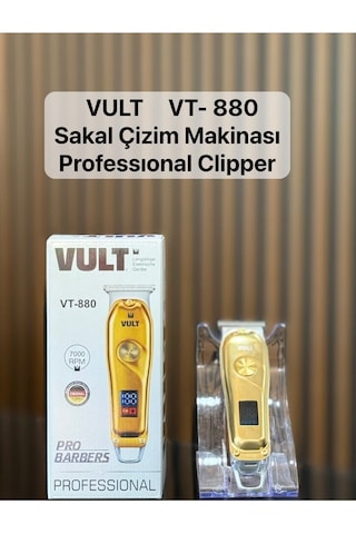 Vult Vt-880 Şarjlı Saç Sakal Ense Epilasyon Öncesi Tüm Vücut Tıraş Makinesi Professıonal Clipper Dijital Ekran 120 Dk