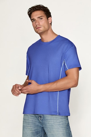 Grimelange Studıo Erkek Organik Pamuklu Biyeli Kısa Kollu Lacivert T-shirt