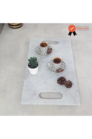 Decorita Cam Tepsi Taş Görünüm 29Cm X 52Cm