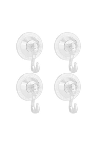 Konesam Tekrarlı Kullanımlı Şeffaf Suction Cup Hooklar 4 Adet - 3 Kg Yük Taşıma - Mutfak, Banyo, Ofis İçin Sıkıca Tutan Duvar/ Pencere Asıcı Şeffaf
