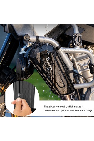 Xindoker Motosiklet Triangular Sert Kılıf Çanta - Ön Direk Askılı Desen, Kolay Montaj/kaldırma, 2.5l Kapasite, Siyah Demir Braket Gereklidir