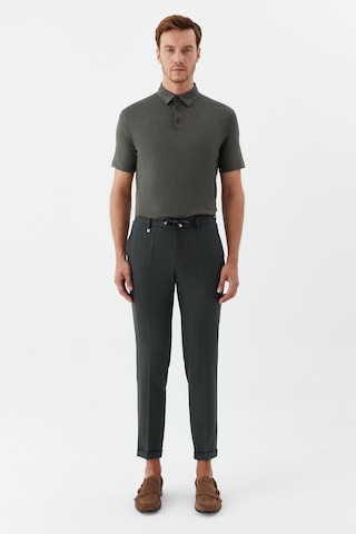 Sabri Özel Erkek Zümrüt Dar Kesim Slim Fit Dokuma Yan Cep Jogger Pantolon Yeşil