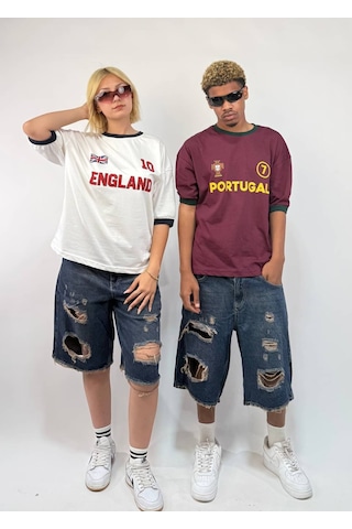 Zaee Football Culture Oversize Tişört Bordo