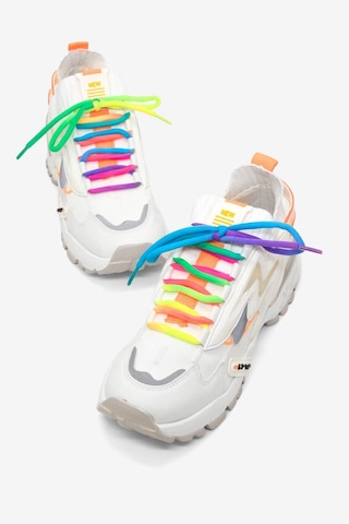 Tonny Black Rahat Kalıp Renkli Lastik Boğazlı Bağcıklı Sneaker Kadın Beyaz Sneaker Tbtdyz1903