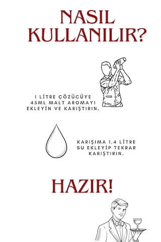 Can Meşe Kırmızı Malt Aroma Viski Kiti 45 ML - 1 L Uyumlu