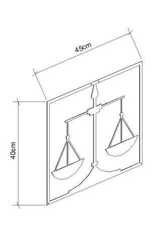 Adalet Terazisi 60cm X 53cm Siyah