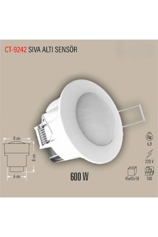 Cata 600w Sıva Altı Sensör Ct-9242