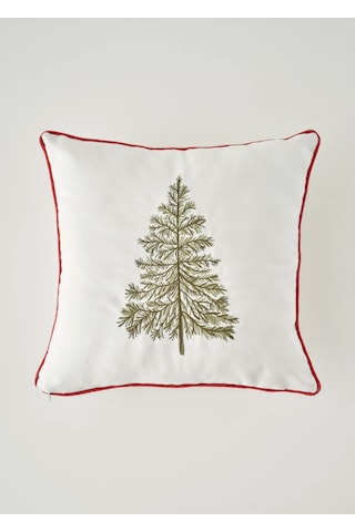 Bella Maison New Year Yılbaşı Nakışlı Kırlent Kılıfı Beyaz 43x43 Cm Beyaz