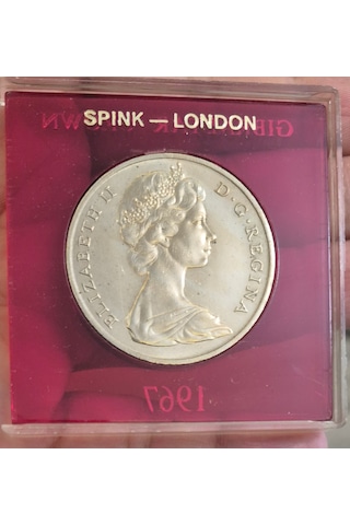 Gibraltar 1 Crown 1967 Kutusunda 38,6 Mm 28,47 Gr. Çil -