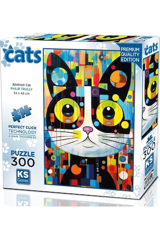 Ks Games 300 Parçalı Abstract Cat - Soyut Kedi Puzzle - Philip Trully - 19262