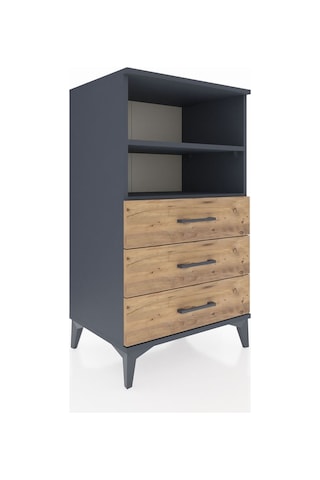 Hyperion Komodin 2 Raflı 3 Çekmeceli 60x44x106 Antrasit-çam Antrasit
