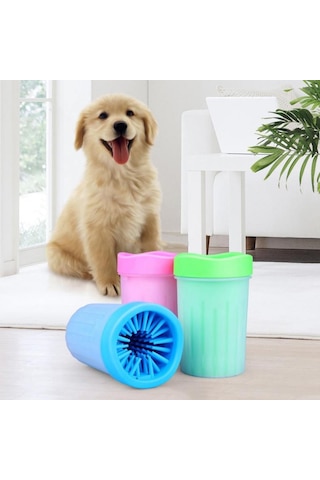 Silikon Jel Fırçalı Kedi Köpek Pati Ayak Yıkama Temizleme Kovası Küçük 5492