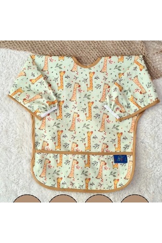 Candar Forest Desenli Sıvı Geçirmez Unisex Aktivite Ve Mama Önlüğü 6-24 Ay Standart Çok Renkli