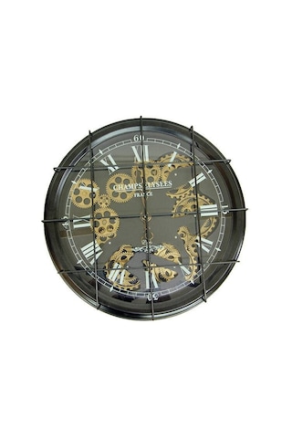 Kenpazar Saat Çarklı Izgaralı Duvar Saati Dekoratif Ev Ofis Hediyelik çok Renkli