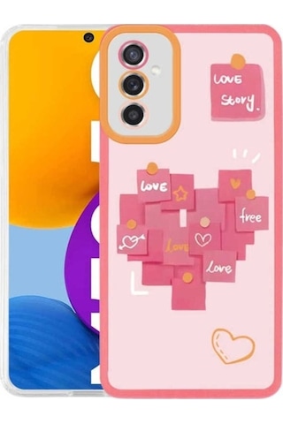 Galaxy M52 Kılıf Zore M-fit Desenli Kapak Love Story No2