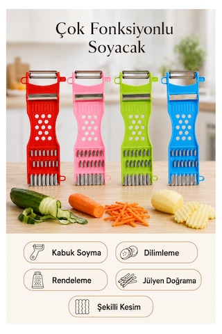 Çok Fonksiyonlu Sebze Doğrayıcı, Spiral Rende Ve Julienne Soyacak Çok Renkli
